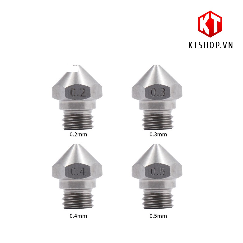 Đầu phun MK10 1.75mm bằng thép không gỉ