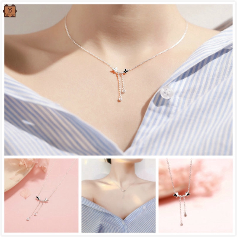 Cod In Stock New Dây Chuyền Hợp Kim Mặt Hình Bướm Đính Đá Xinh Xắn Cho Nữ