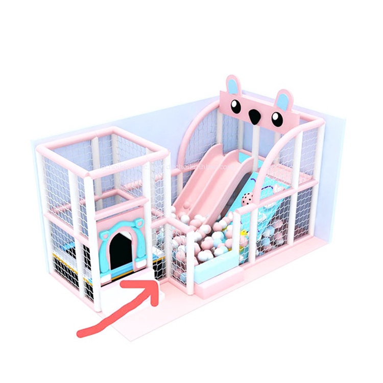 Cầu trượt nhà bóng mầu hồng kid home - Nhà bóng màu hồng mini cho bé vui chơi siêu hấp dẫn