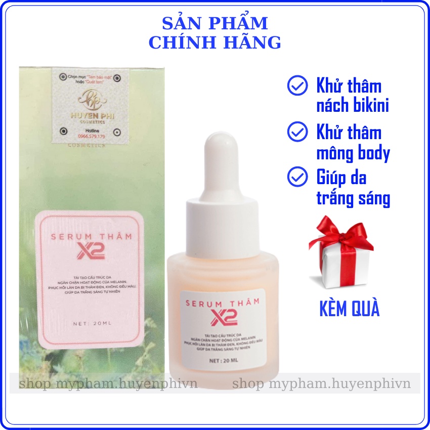 Serum thâm X2 Huyền Phi khử thâm nách thâm bẹn thâm body hiệu quả giúp da trắng sáng tự nhiên 20ml