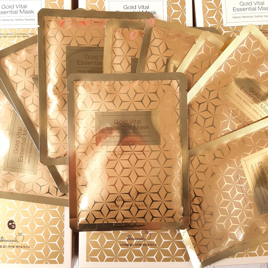 Mặt nạ vàng Skinapple Gold Vital Essential Mask dưỡng ẩm tái tạo da