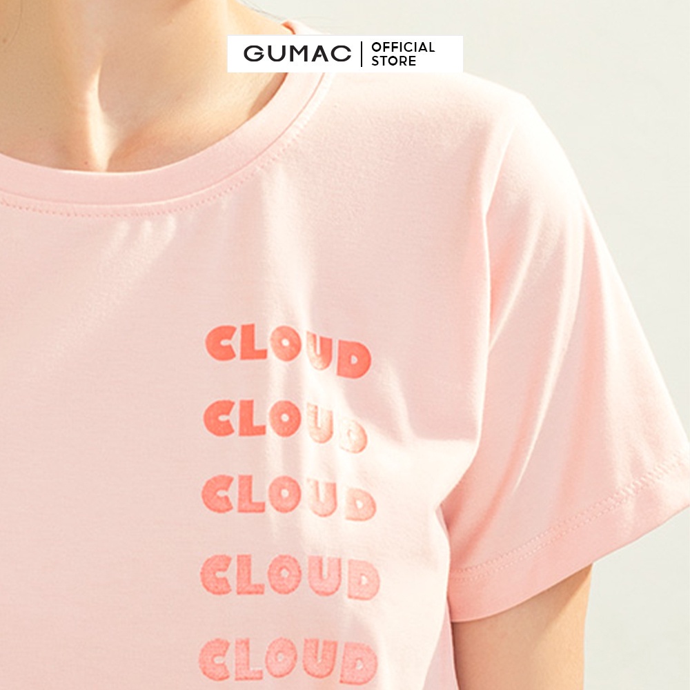 [Mã WABRGUM giảm 10% tối đa 30K đơn 99K] Áo thun nữ cổ tròn in chữ dễ thương GUMAC nhiều màu cá tính ATC03058