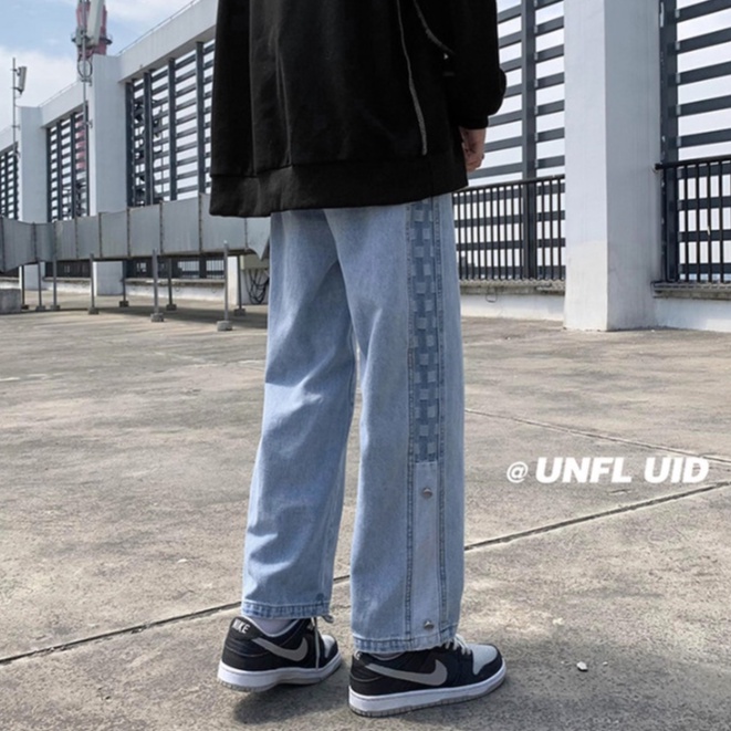 Quần jean nam dài ống rộng thời trang dành cho Hàn Quốc quần bò nam đẹp Simple baggy jean nam Fashion quần jean ống rộng unisex