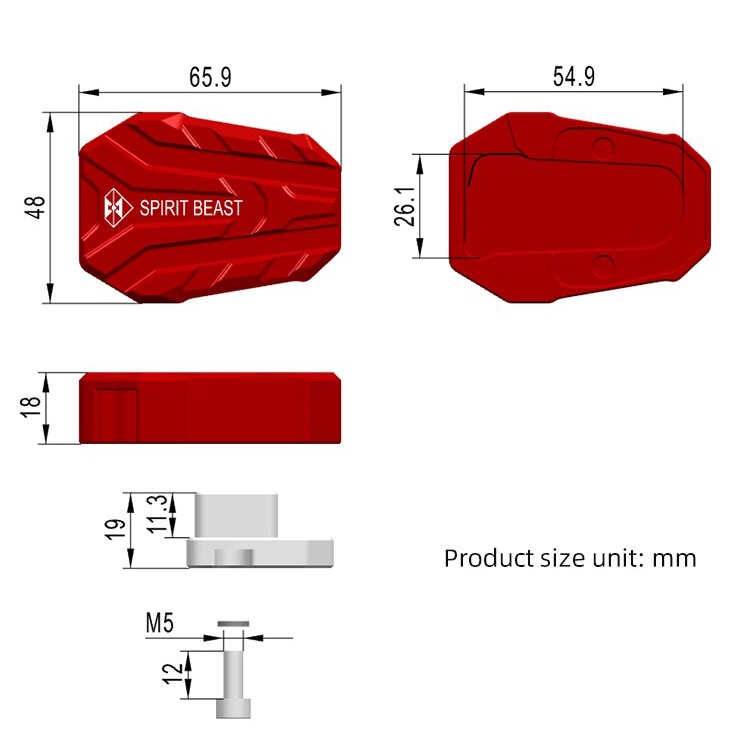 Bàn Đạp Phanh Chống Trượt Spirit Beast L29 Cho Winner, Winner X, Sonic, CBR150R, CB150R, CB300R...