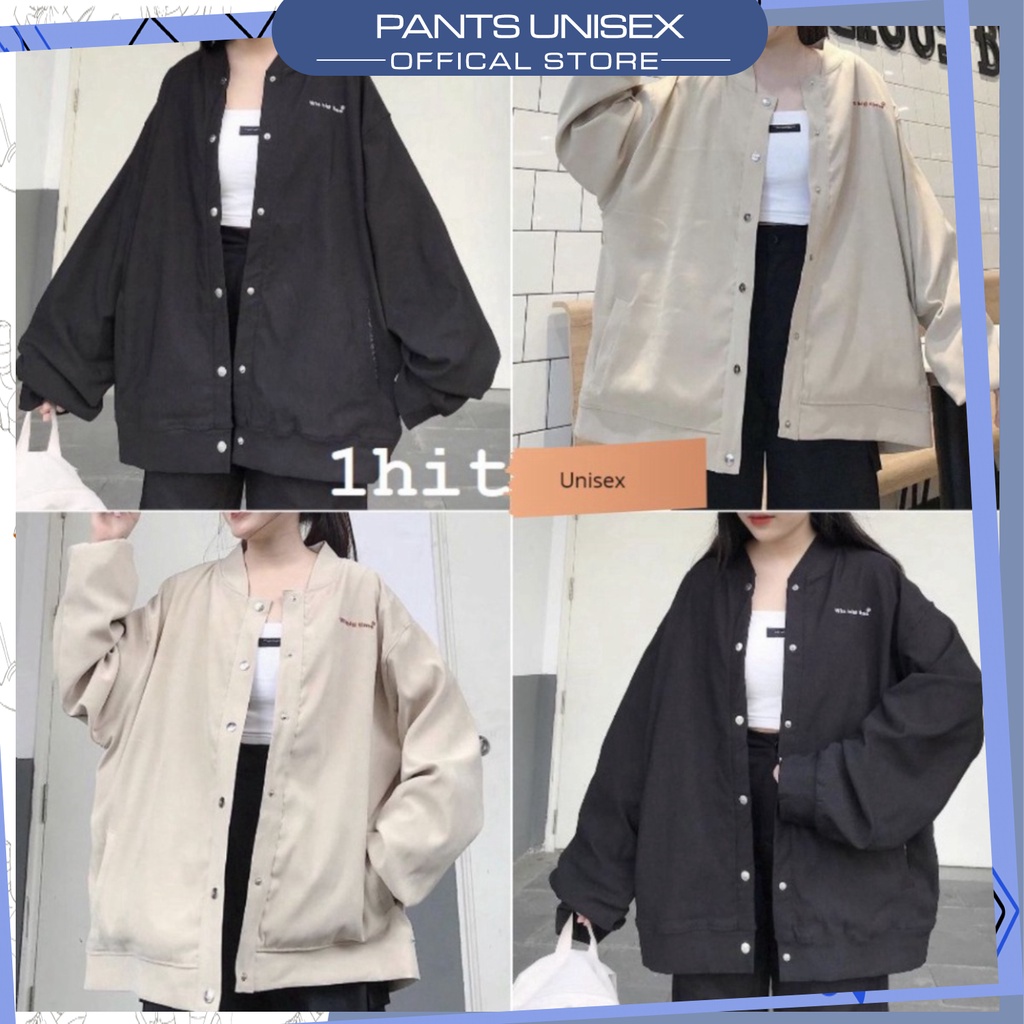 ⚡ Áo Khoác Kaki BOMBER WIN BIG TIME Ulzzang Unisex đen/be Pantsunisex ✨