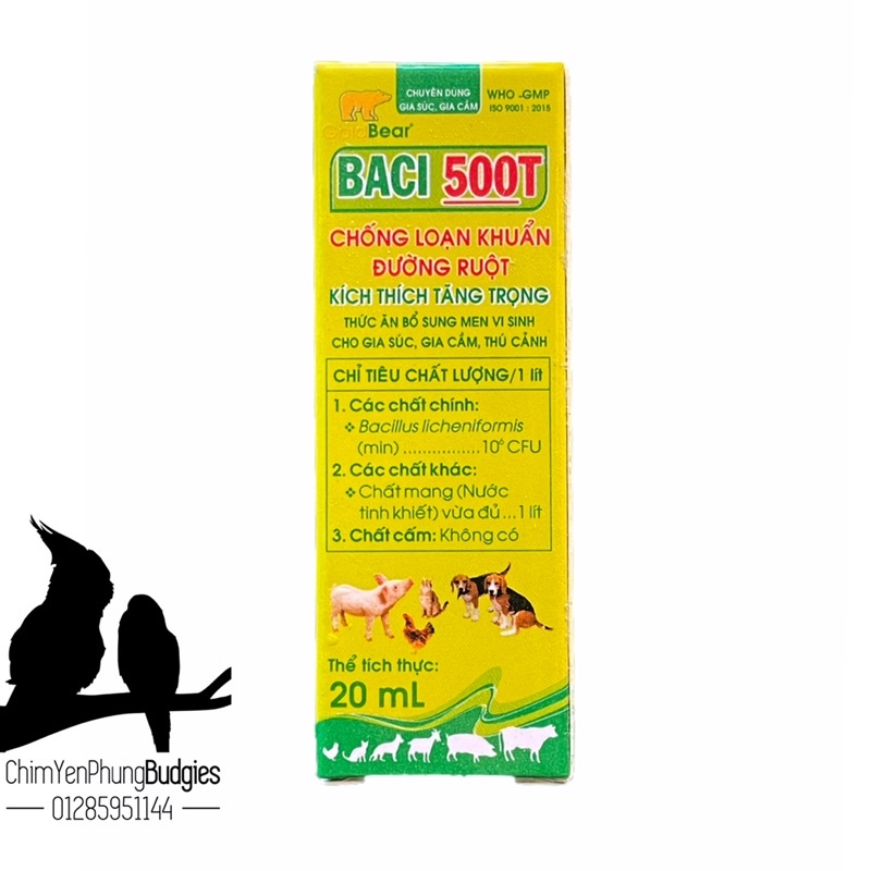 BACI 500T (20ML/LỌ) - Men gốc, chống loạn khuẩn đường ruột, năng suất tăng.