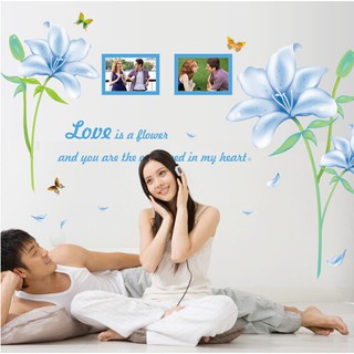 Decal dán tường Hoa ly xanh