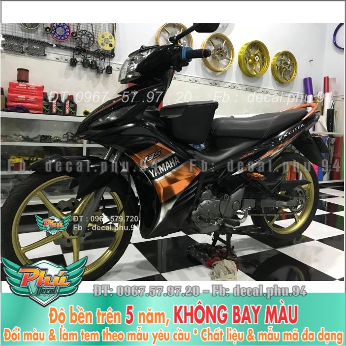 Tem rời Exciter 135 Cam đen crom (X) -1