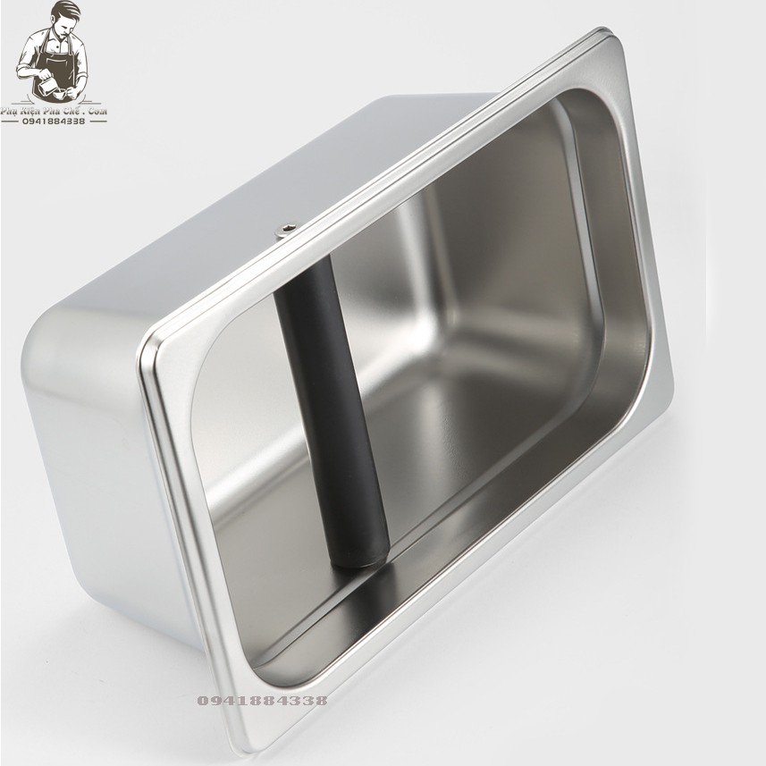 Hộp Đập Bã Cà Phê Inox Vỏ Gỗ Sồi