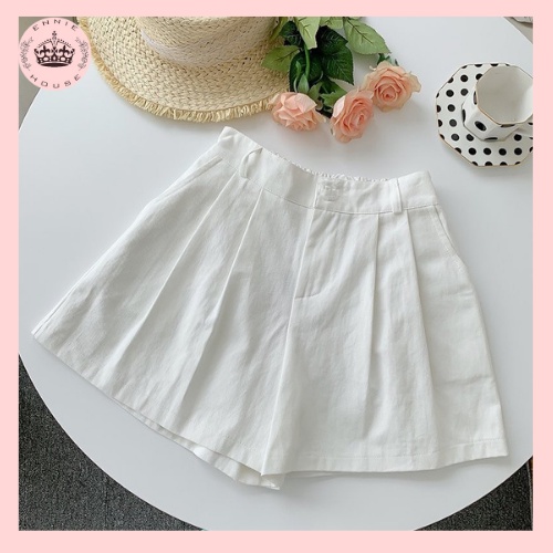 Quần Short Nữ Đũi Chun Chất Liệu Đũi 3 Màu Trắng Đen Be Ennie Có Ảnh Cận Chất CD066