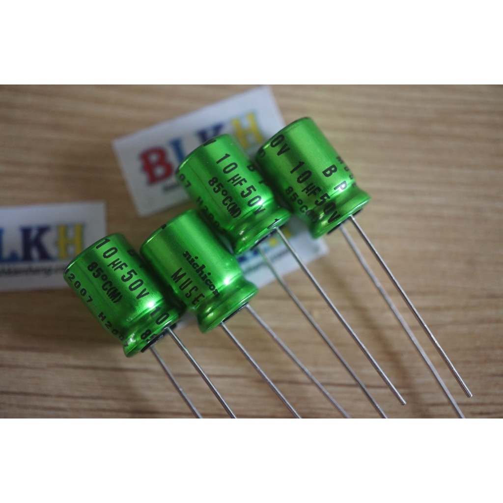 COMBO 3 CON Tụ âm thanh HIFI không phân cực 50V 10uF 85 độ chính hãng Nichicon MUSE BP