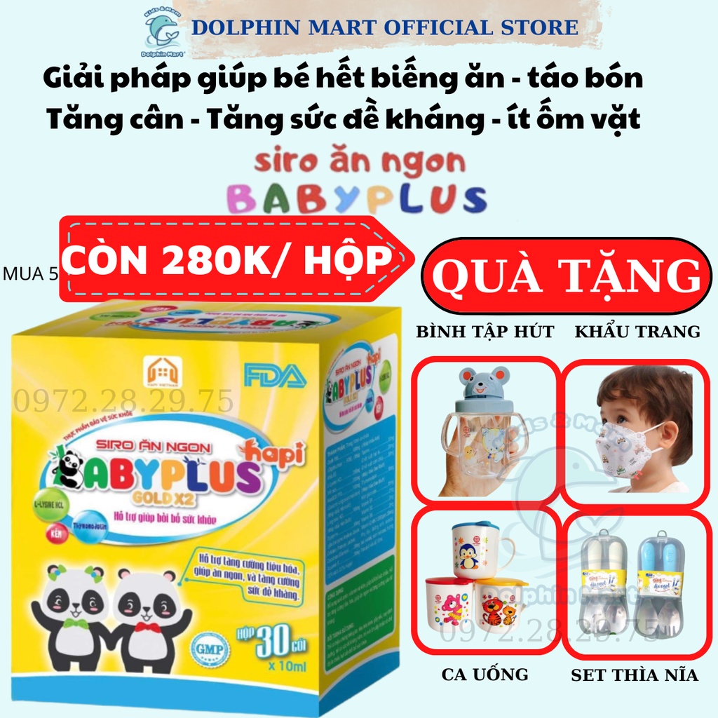 Siro Ăn Ngon Baby Plus,Giúp Bé Tăng Cân,Tiêu Hoá Tốt,Tăng Cường Sức Đề Kháng,Hết Táo Bón - Bé ăn ngon,ngủ ngon