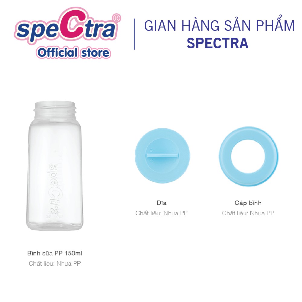 Bình Sữa PP (ba bình sữa) Cổ Hẹp Spectra 150ml HÀN QUỐC