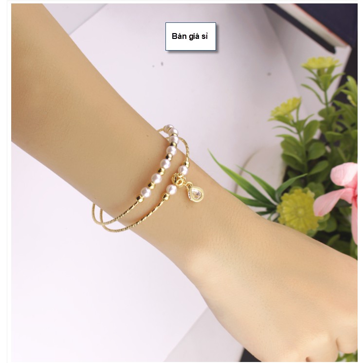 [Giá Hủy DIệt] [Vòng tay Nữ Bán Chạy Nhất] Vòng tay nữ 2 tầng inox giá rẻ nhất shopee - TS20195003038069