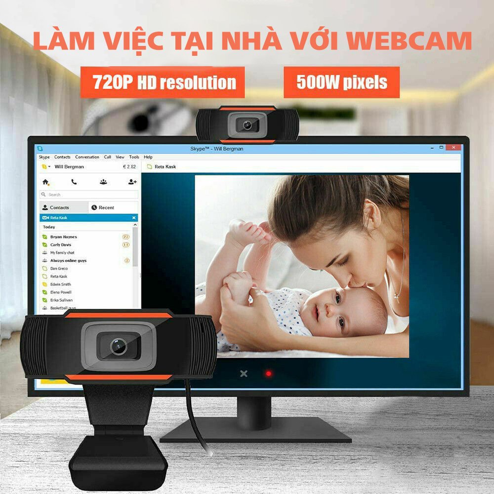 Webcam máy tính full HD 1080p cực nét có Mic dùng cho máy tính laptop full box và phụ kiện chĩnh hãng