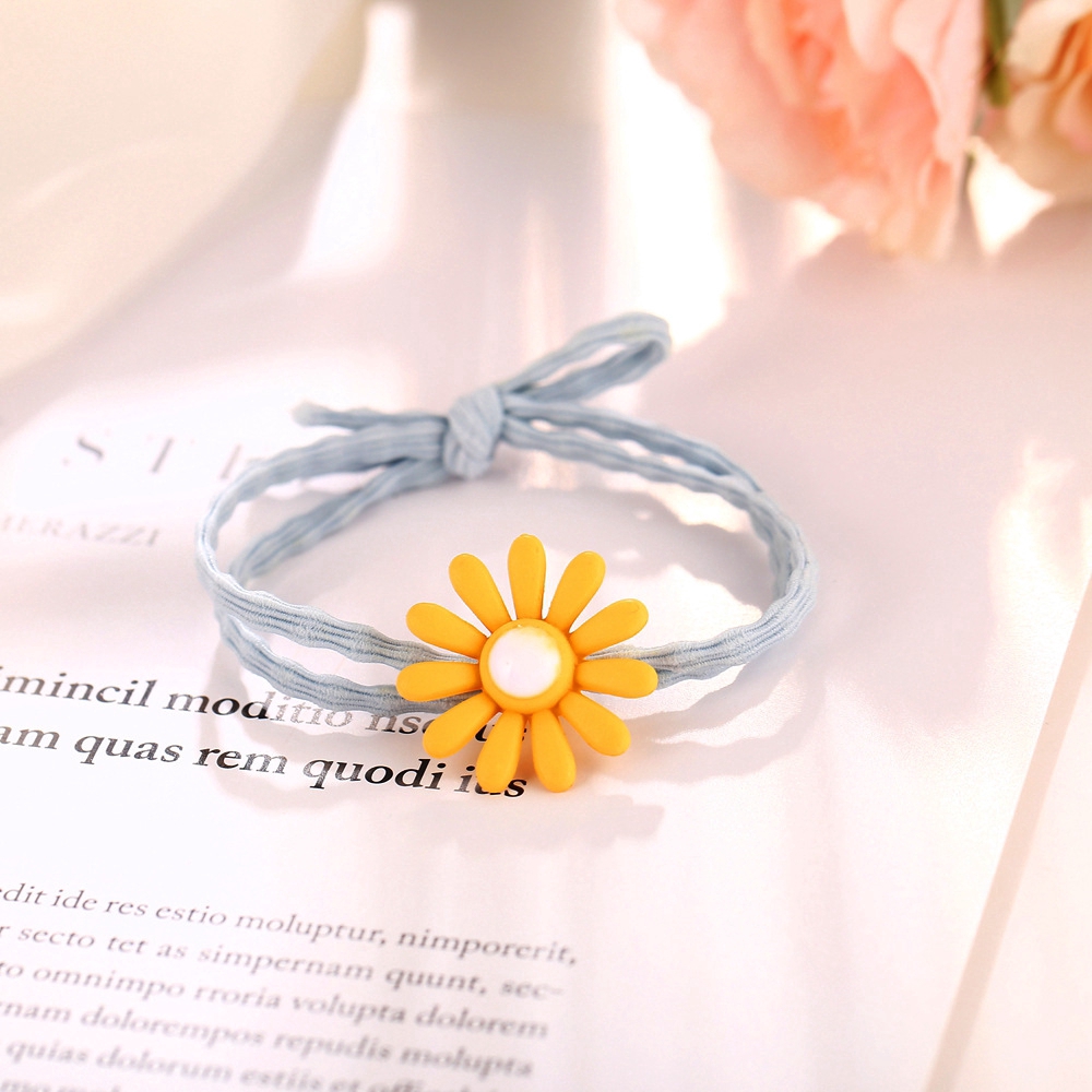 Dây Thun Buộc Tóc Hishop Bằng Cao Su Trang Trí Hình Bông Hoa Cúc Kiểu Hàn