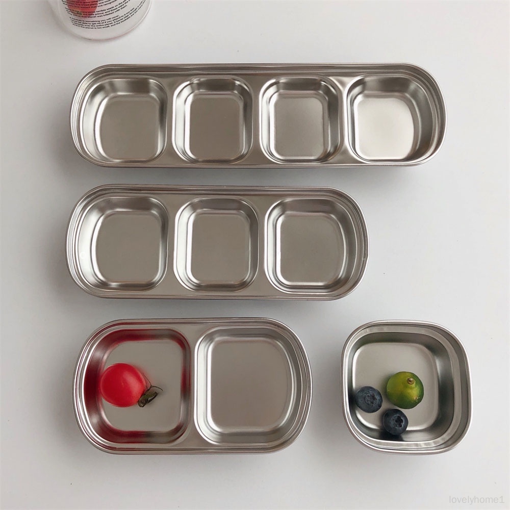 Chén Đựng Nước Chấm 1/2/3/4 Ngăn Bằng Thép Không Gỉ