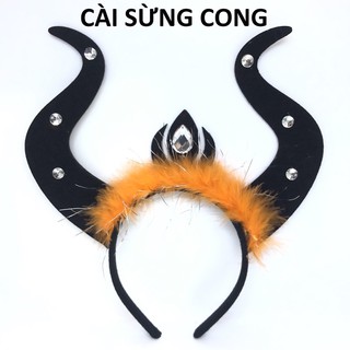 Cài tóc Halloween sừng cong/sừng trâu/nhện/đau lâu