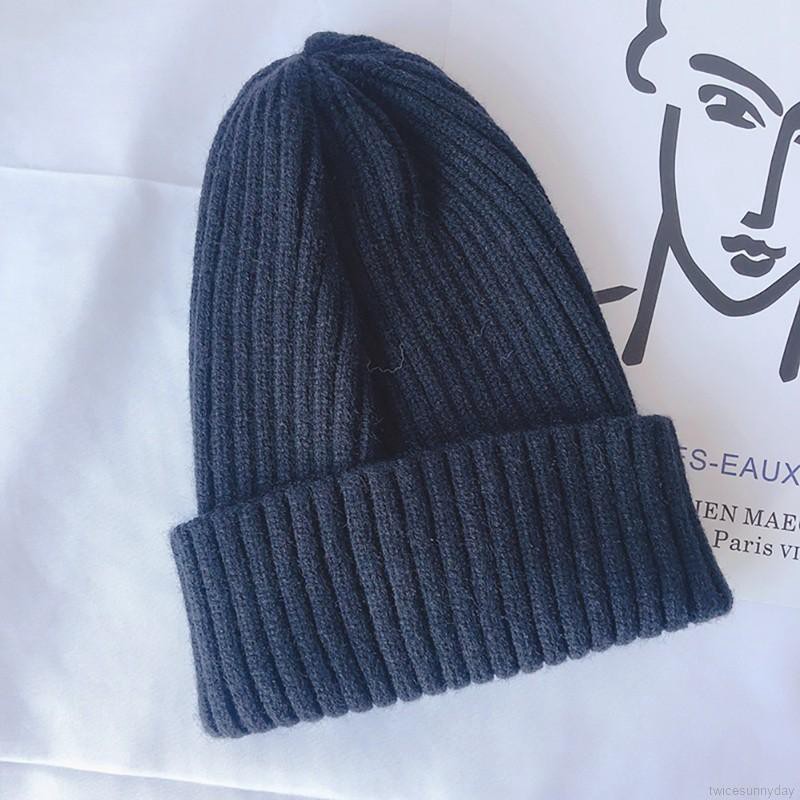 Mũ len màu trơn ấm áp cho bé