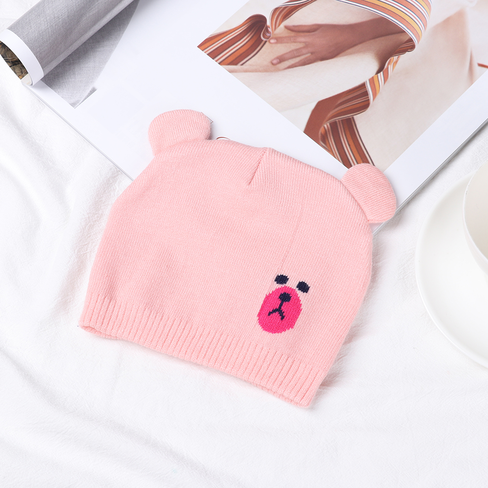 Mũ Beanie Dệt Kim Mềm Mại Dày Dặn Giữ Ấm Mùa Đông In Họa Tiết Hoạt Hình Nhiều Màu Sắc Cho Bé Trai / Gái