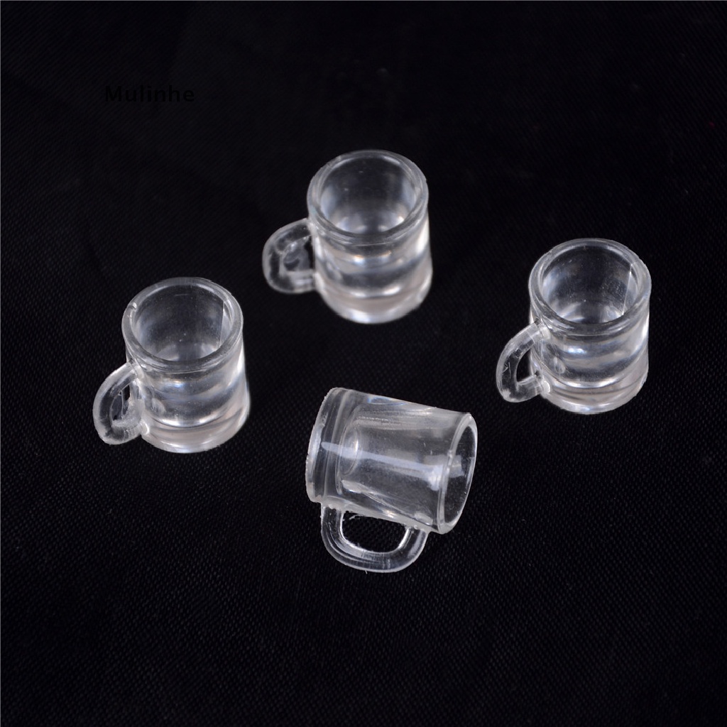 Set 4 Ly Thủy Tinh Uống Bia Bằng Nhựa Tỉ Lệ 1 / 12 Trang Trí Nhà Búp Bê