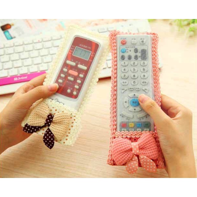 Vỏ Bọc Điều Khiển Remote Tivi, bọc điều hoà cute chống bụi ( 22.5 x 7.5 cm )