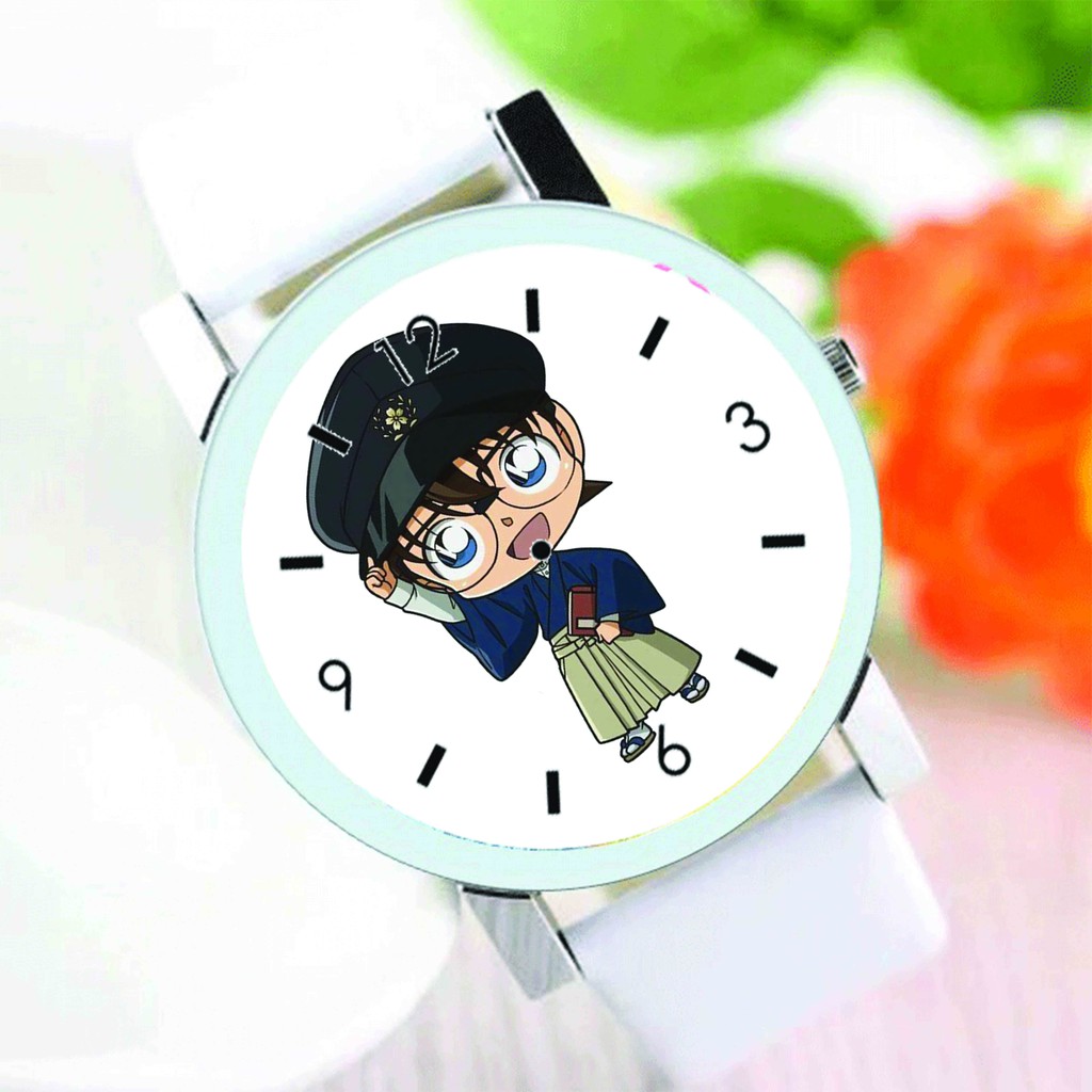 Đồng hồ đeo tay in hình DETECTIVE CONAN THÁM TỬ LỪNG DANH nam nữ anime chibi thời trang dễ thương độc đáo