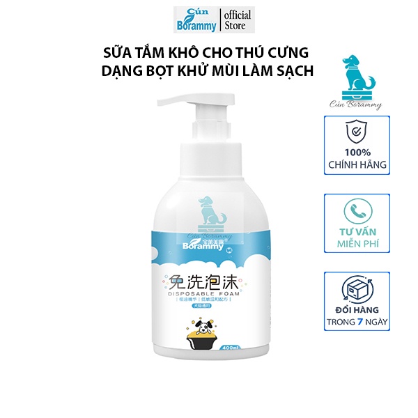[Mã 155FMCGSALE giảm 7% - tối đa 100K đơn 500K] Sữa tắm khô cho chó mèo Borammy