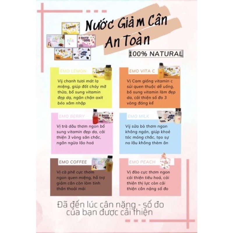 EMOSLIM VỊ TRÁI CÂY tặng kèm bình 100ml