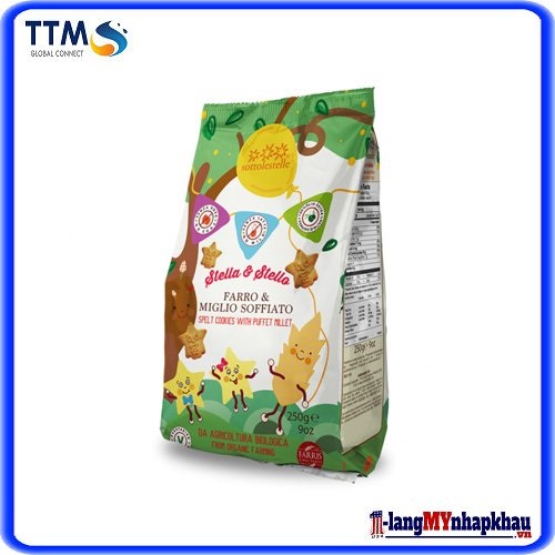 Bánh quy hạt kê hữu cơ cho bé Sottolestelle 250g