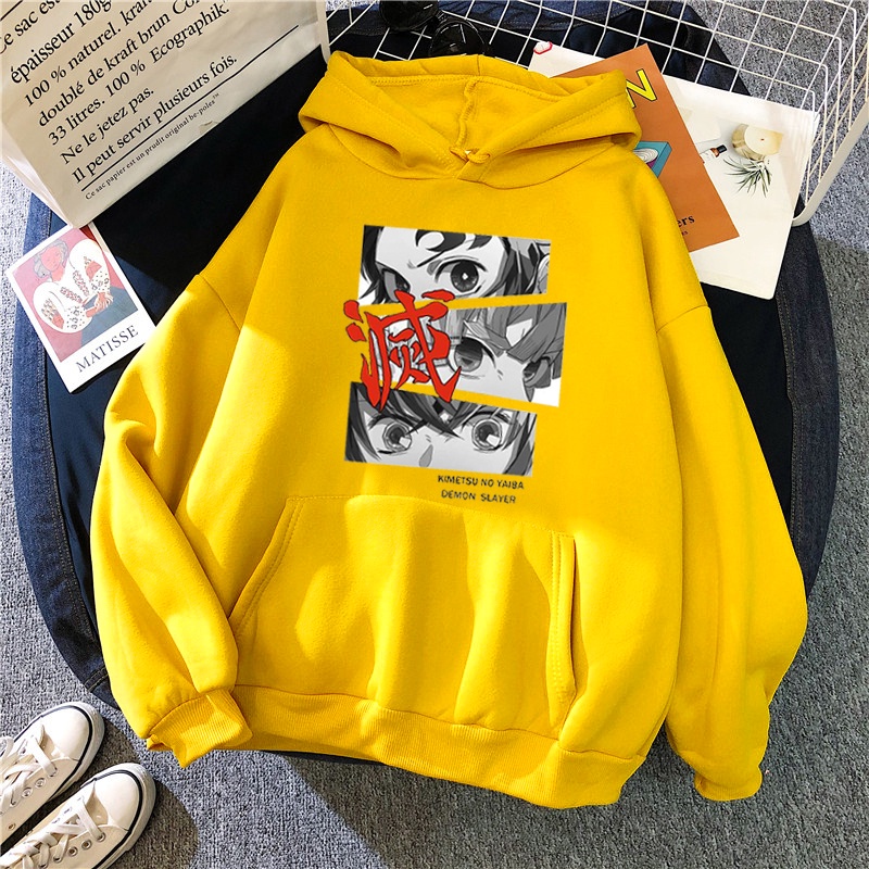 Áo hoodie in họa tiết anime Demon Slayer phong cách Harajuku Nhật Bản thời trang unisex - Kimetsu No Yaiba