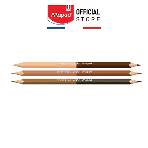 Chì màu Maped Color Pep's World - 12 màu/hộp + 6 màu da giúp sáng tạo các bức tranh đặc sắc