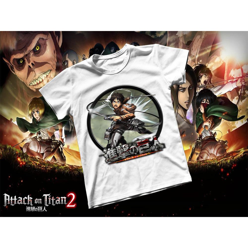 Áo thun Cotton Unisex - Anime - Attack on Titan - Eren Jeager