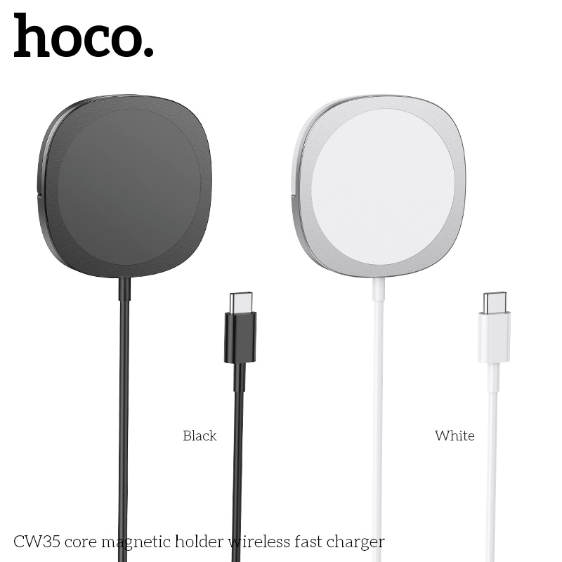 ĐẾ SẠC NHANH KHÔNG DÂY 15W KIÊM GIÁ ĐỠ ĐIỆN THOẠI - HOCO CW35