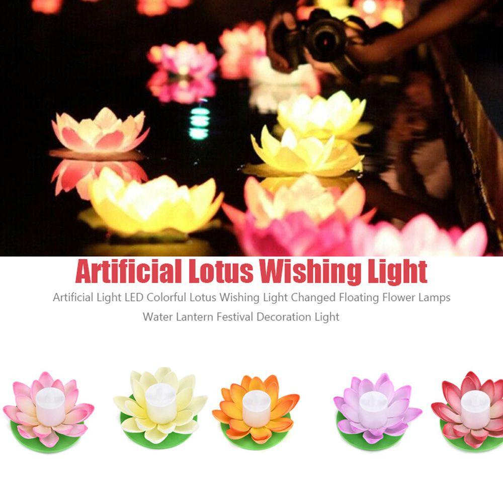 YIYU Đèn Nổi Hình Hoa Sen Độc Đáo Trang Trí Sân Vườn