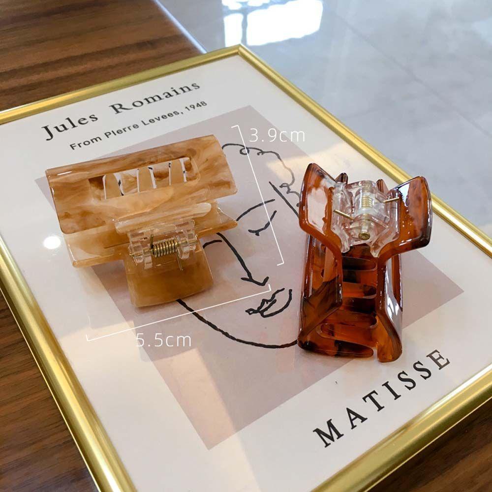 NICKOLAS Kẹp Tóc Càng Cua Nhựa Acrylic Màu Trơn Đơn Giản Cho Nữ