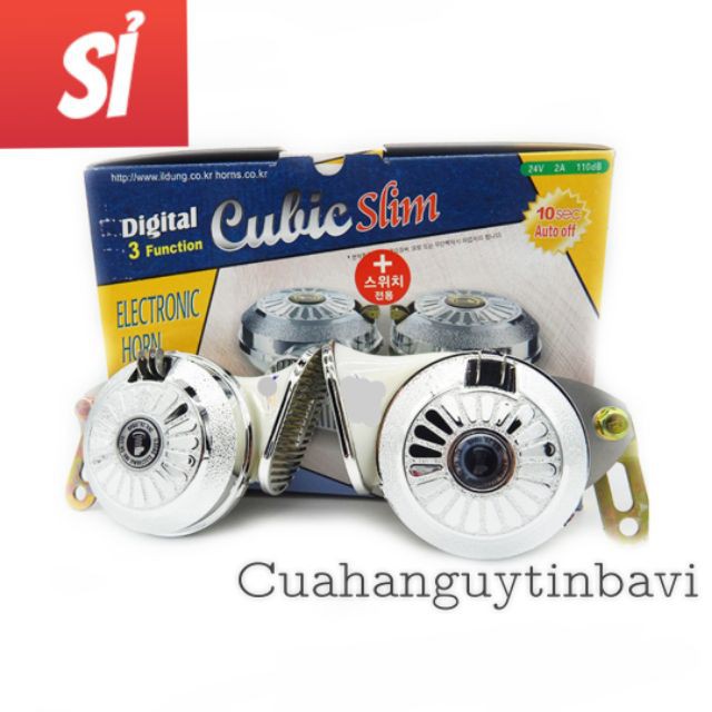 Còi ngân hàn quốc 3 tiếng CULIC SLIM 12V/24V chuẩn hãng CUBIC ( mua buôn nhắn tin shop) bảo hành 6 tháng