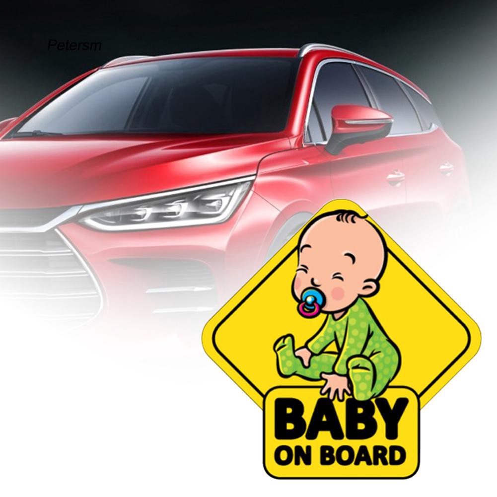 Miếng Dán Phản Quang Cảnh Báo Baby On Board Cho Xe Hơi