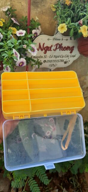 Hộp đựng phụ kiện câu cá, hộp đựng màu vàng