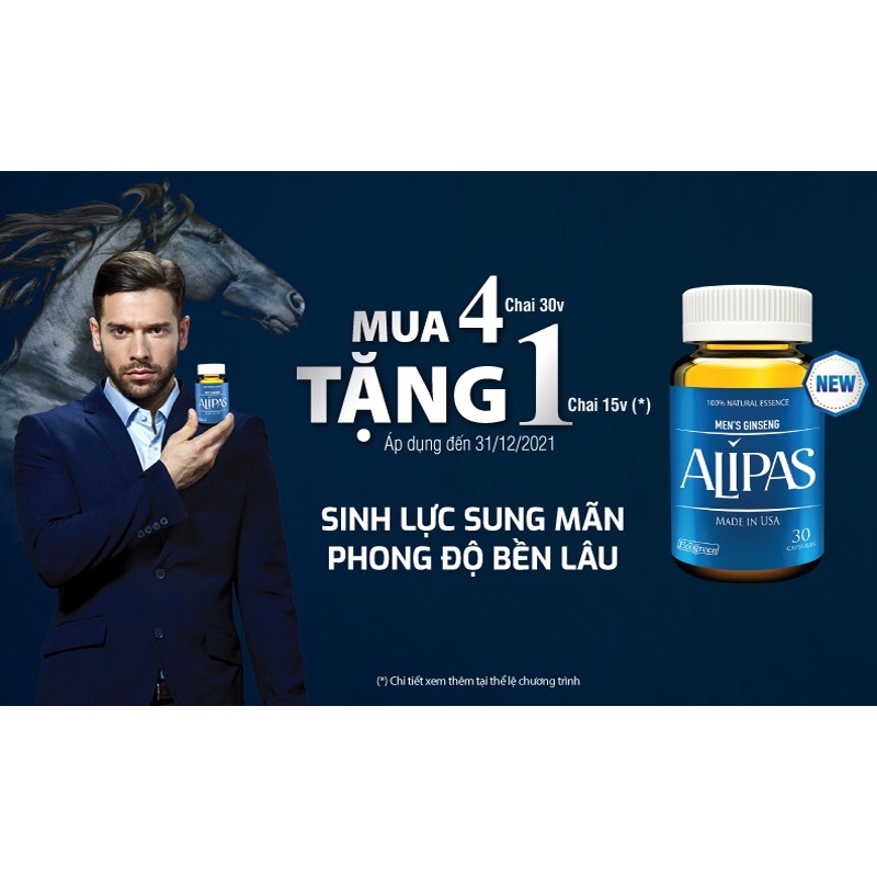 COMBO 3 lọ SÂM ALIPAS mới ( date 2023 , còn nguyên tem ) lọ 30 viên