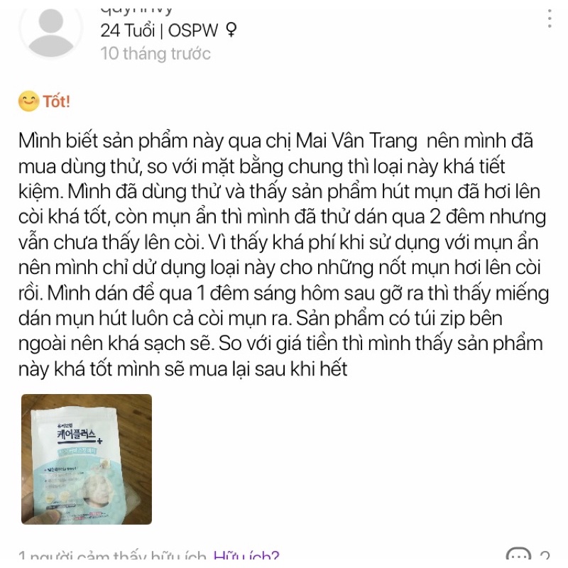 Gói dán mụn Oliveyoung Careplus Care Plus Spot Patch 102 miếng