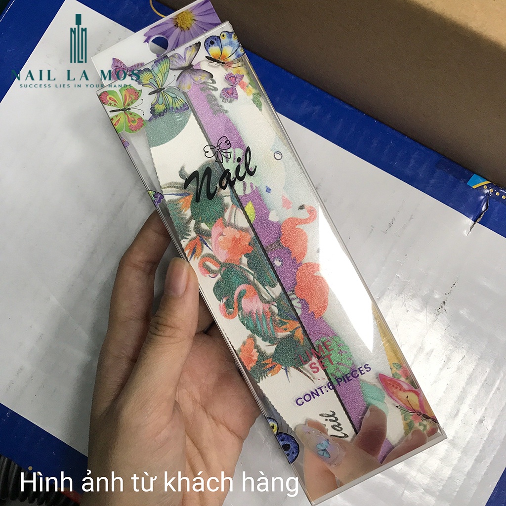 Set 6 chiếc dũa móng hình bán nguyệt Lime Set - loại dày đủ màu chuyên dụng ngành nail