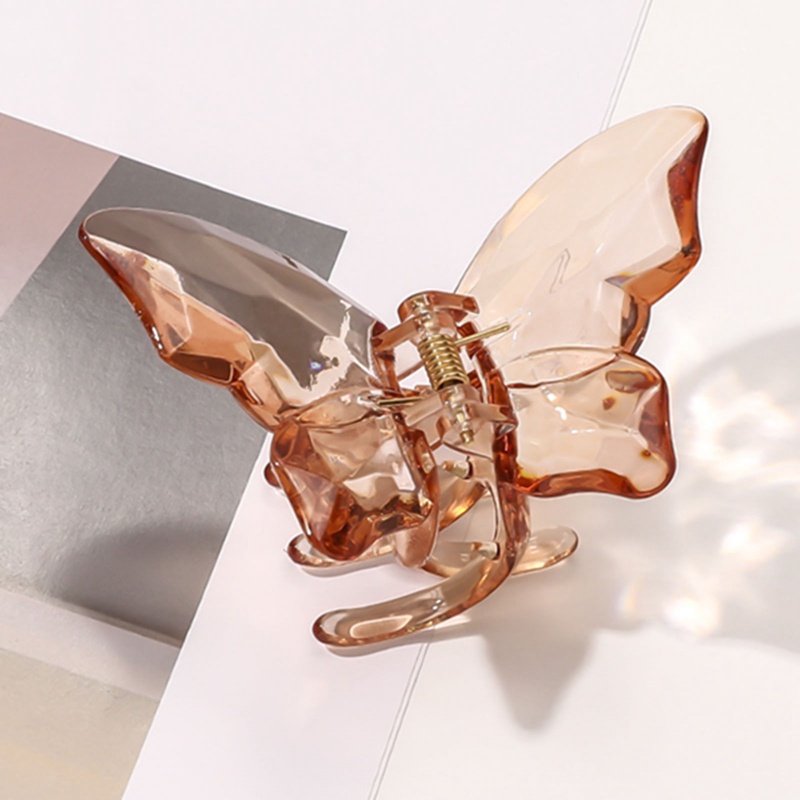 Ygt Kẹp Tóc Càng Cua Acrylic Trong Suốt Hình Bướm Kích Thước Lớn