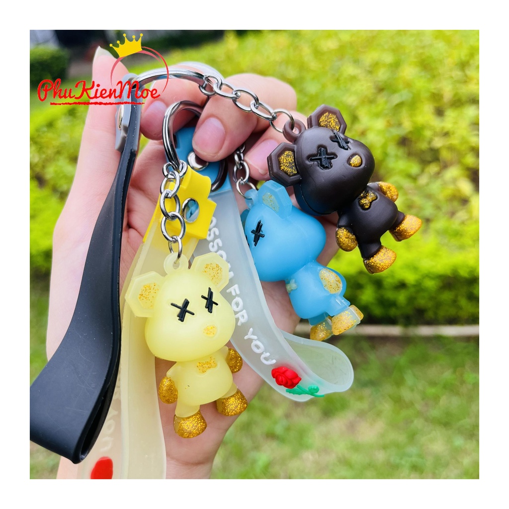Móc chìa khóa Gấu Bear, móc chìa khóa treo điện thoại, balo, ... nhựa PVC đơn giản PhuKienMoe
