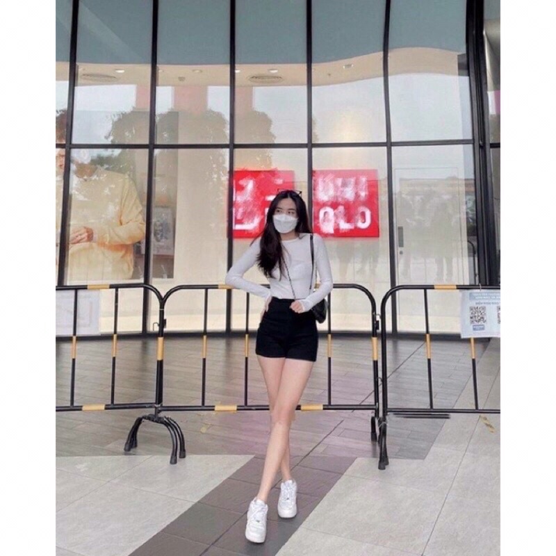 Quần short nữ cạp cao ,quần dance lưng cao chấtumi Hàn dày dặn mặc tôn dáng chân dài miên man | BigBuy360 - bigbuy360.vn