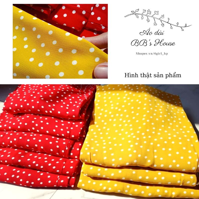 Áo dài chấm bi tiểu thư nhiều màu