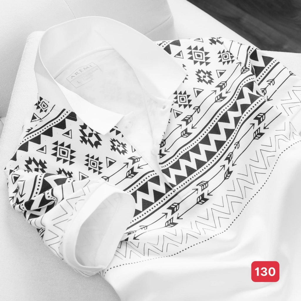 Áo thun polo nam in hoa văn trống đồng cá tính