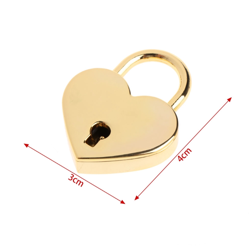 ❀INN  Heart Shape Vintage Old Antique Style Mini Archaize Padlocks Key Lock With key