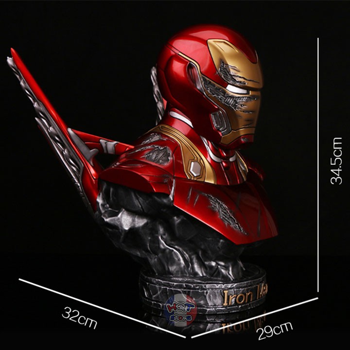 Mô hình tượng bán thân IRon Man Mark 50 Polystone tỉ lệ 1/2 cao 34.5cm