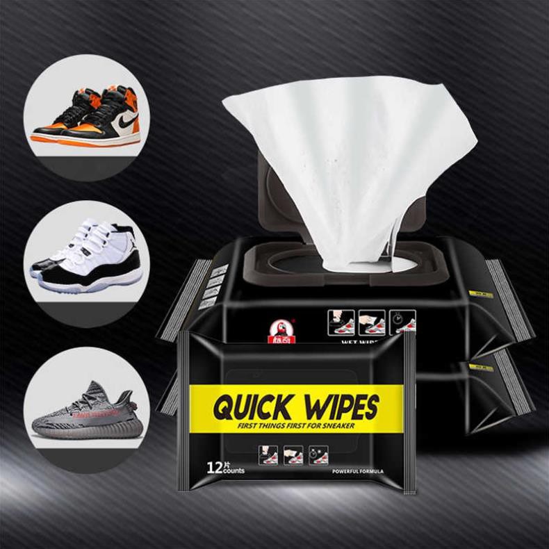 ( Xả Kho) Khăn lau giày QUICK WIPES  - Khăn giấy ướt đa năng làm sạch vết bẩn trên giày